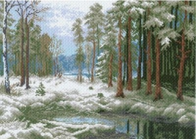  914 Канва с рисунком "Первый снег"